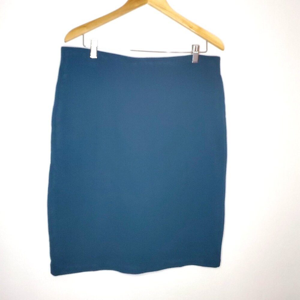 Jane and Mercer Women Green Skirt Sz 14 Pronounced Gold Back Zipper Stretch